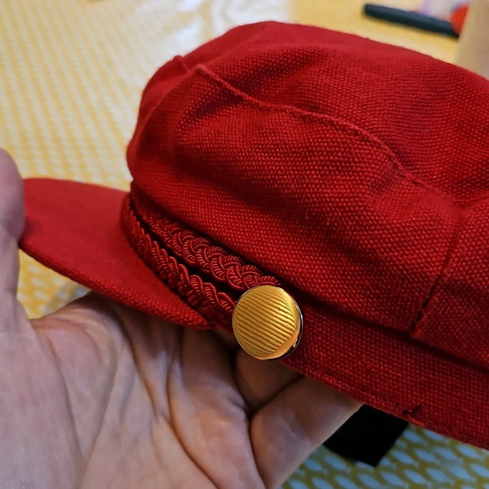 Zara 56cm red sports cap canvas / denim bought but never worn - Picture 11 of 11